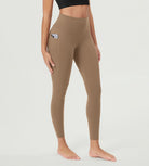 ODCLOUD 25�Buttery Soft Lounge Yoga Leggings with Pockets Light Brown - ododos