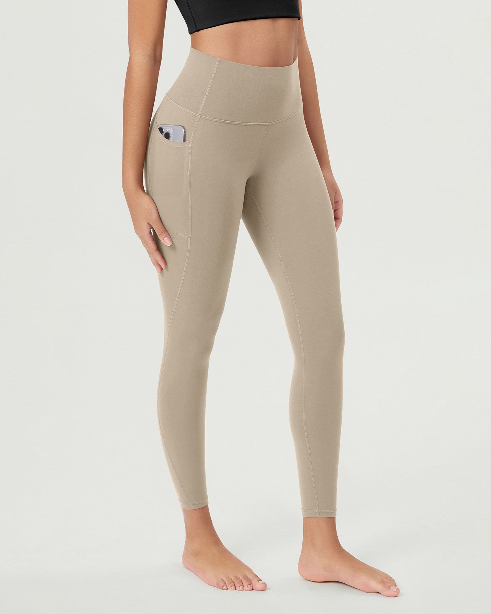 ODCLOUD 25Γ’β¬?Buttery Soft Lounge Yoga Leggings with Pockets Shaker Beige - ododos