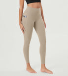 ODCLOUD 25�Buttery Soft Lounge Yoga Leggings with Pockets Shaker Beige - ododos