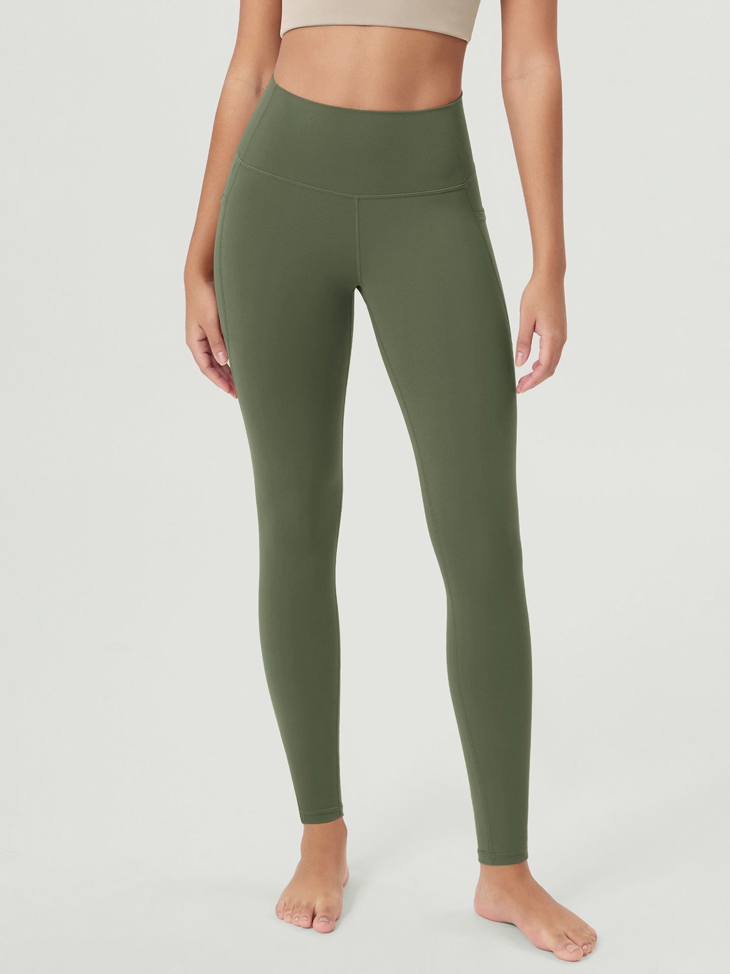 ODCLOUD 28�Buttery Soft Lounge Yoga Leggings with Pockets Dark Olive - ododos