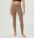 ODCLOUD 28�Buttery Soft Lounge Yoga Leggings with Pockets Light Brown - ododos