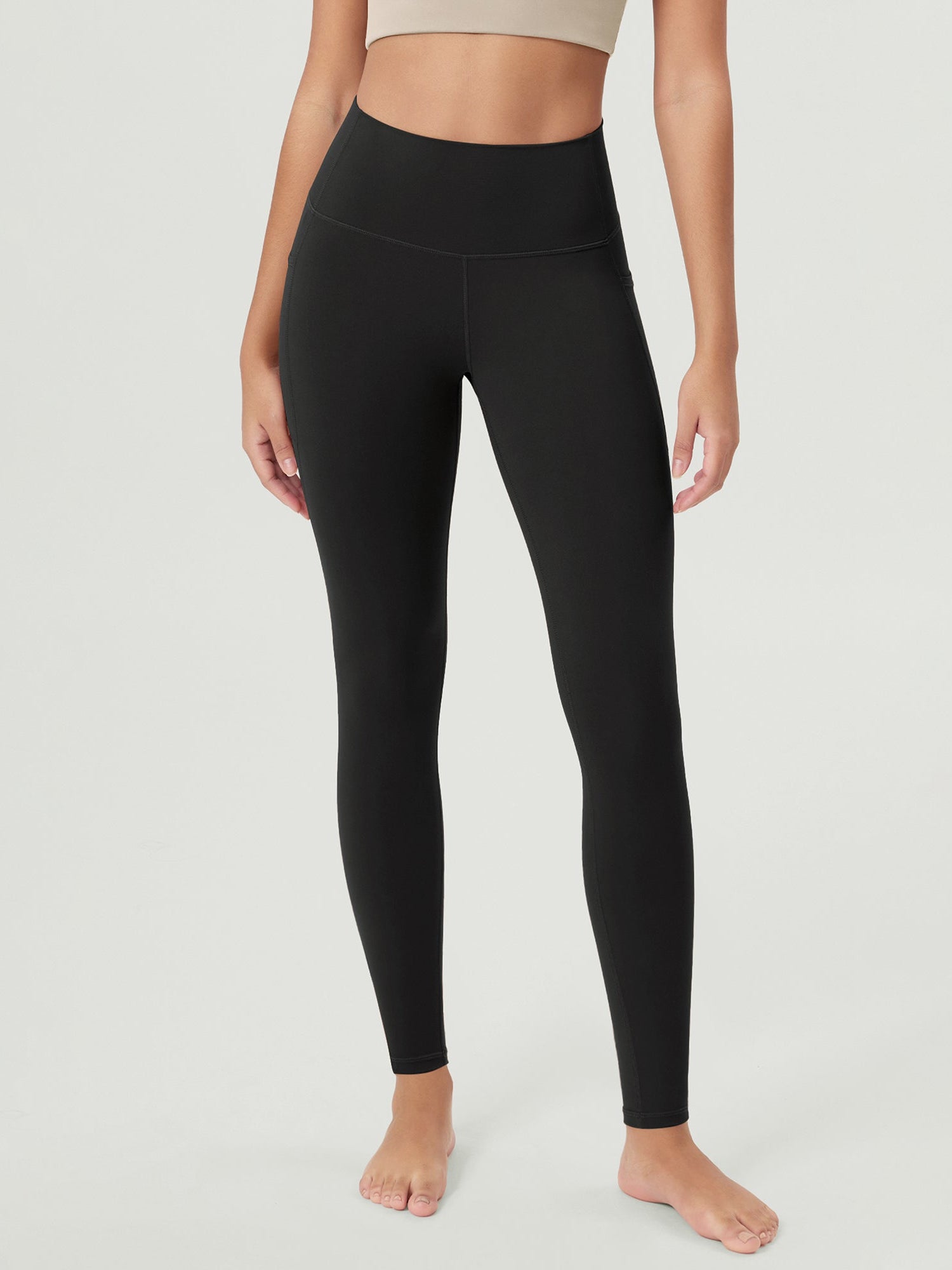 ODCLOUD 28�Buttery Soft Lounge Yoga Leggings with Pockets Onyx Black Grey - ododos