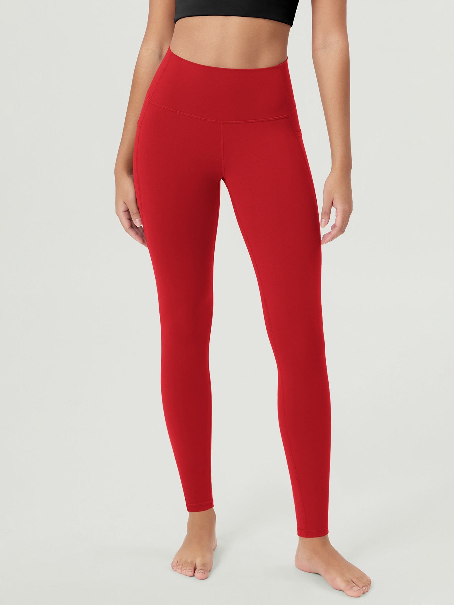 ODCLOUD 28�Buttery Soft Lounge Yoga Leggings with Pockets Red - ododos