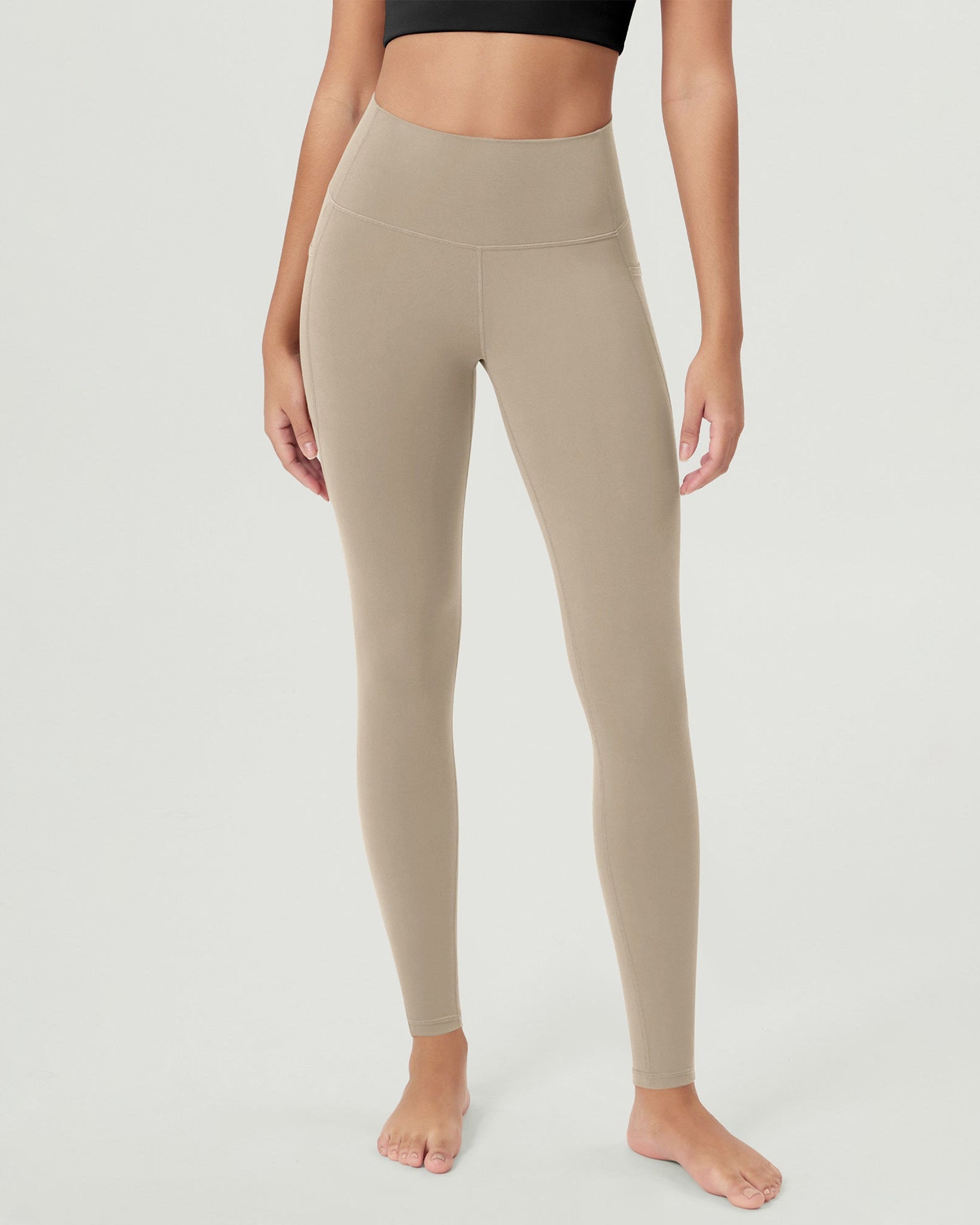 ODCLOUD 28�Buttery Soft Lounge Yoga Leggings with Pockets Shaker Beige - ododos