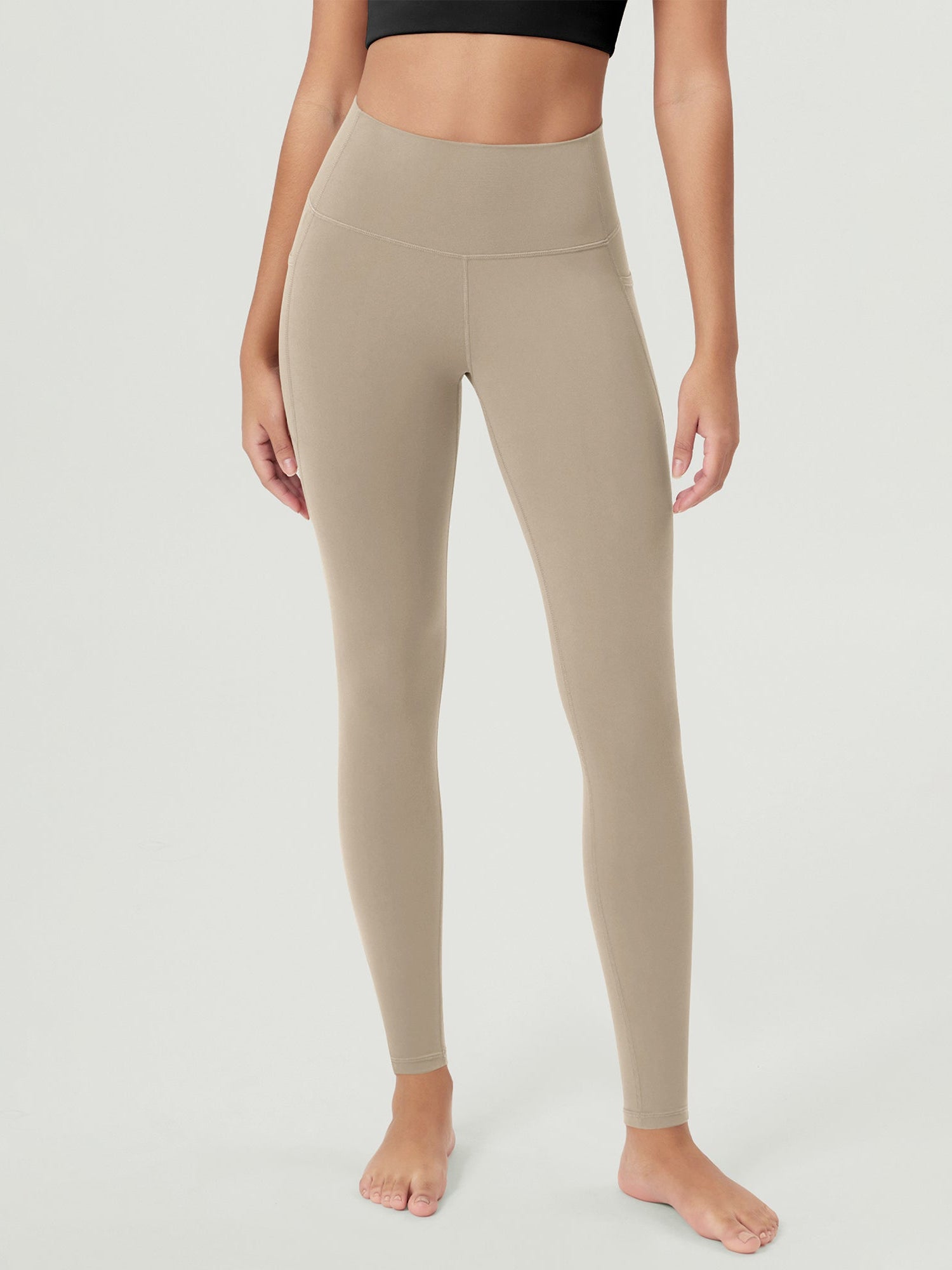 ODCLOUD 28�Buttery Soft Lounge Yoga Leggings with Pockets Shaker Beige - ododos