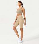 ODCLOUD 10 High Waist Lounge Yoga Shorts Beige - ododos