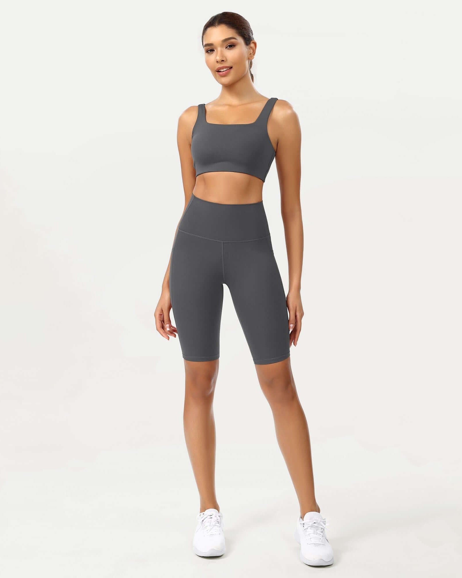 ODCLOUD 10 High Waist Lounge Yoga Shorts Charcoal - ododos