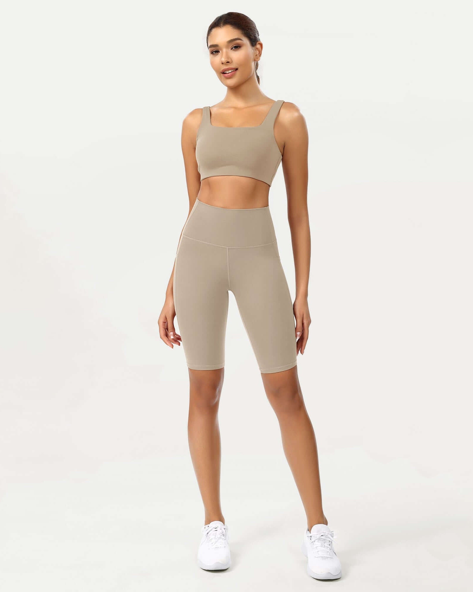 ODCLOUD 10 High Waist Lounge Yoga Shorts Shaker Beige - ododos