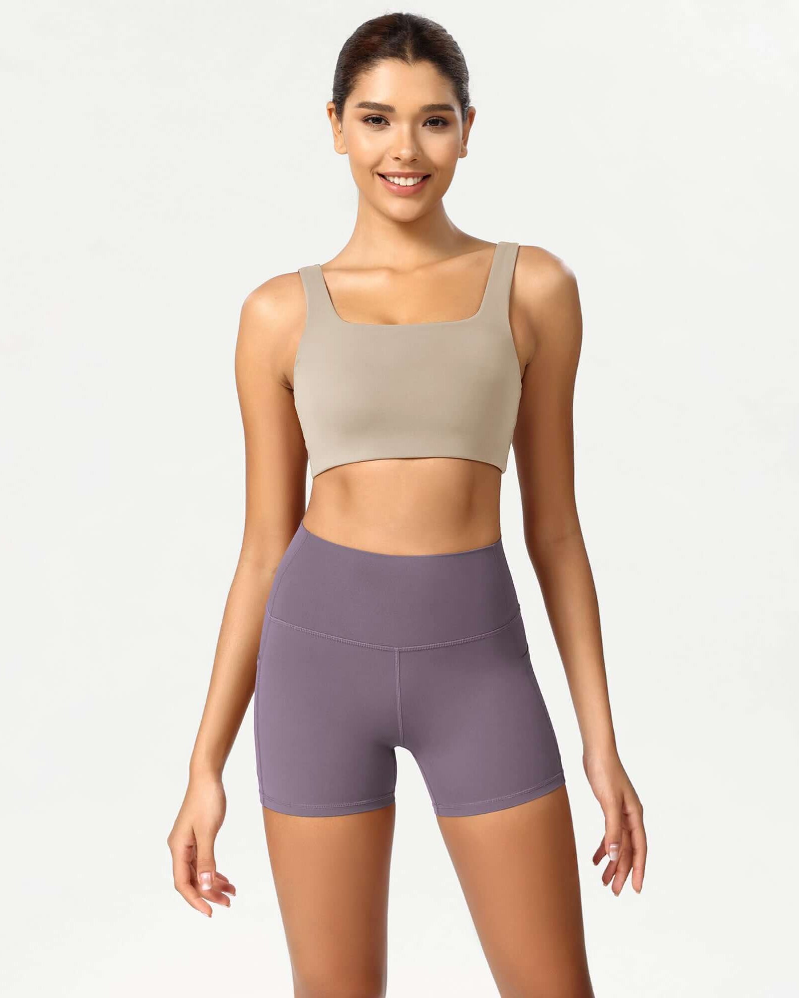 ODCLOUD 4 High Waist Lounge Yoga Shorts Ash Violet - ododos