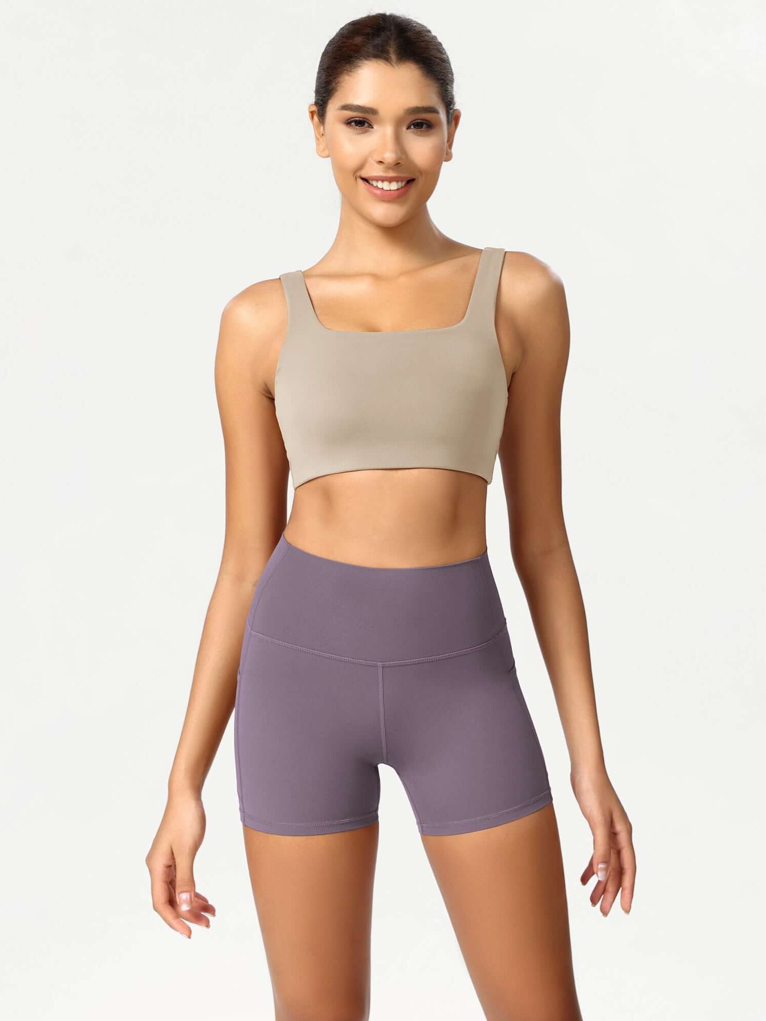ODCLOUD 4 High Waist Lounge Yoga Shorts Ash Violet - ododos