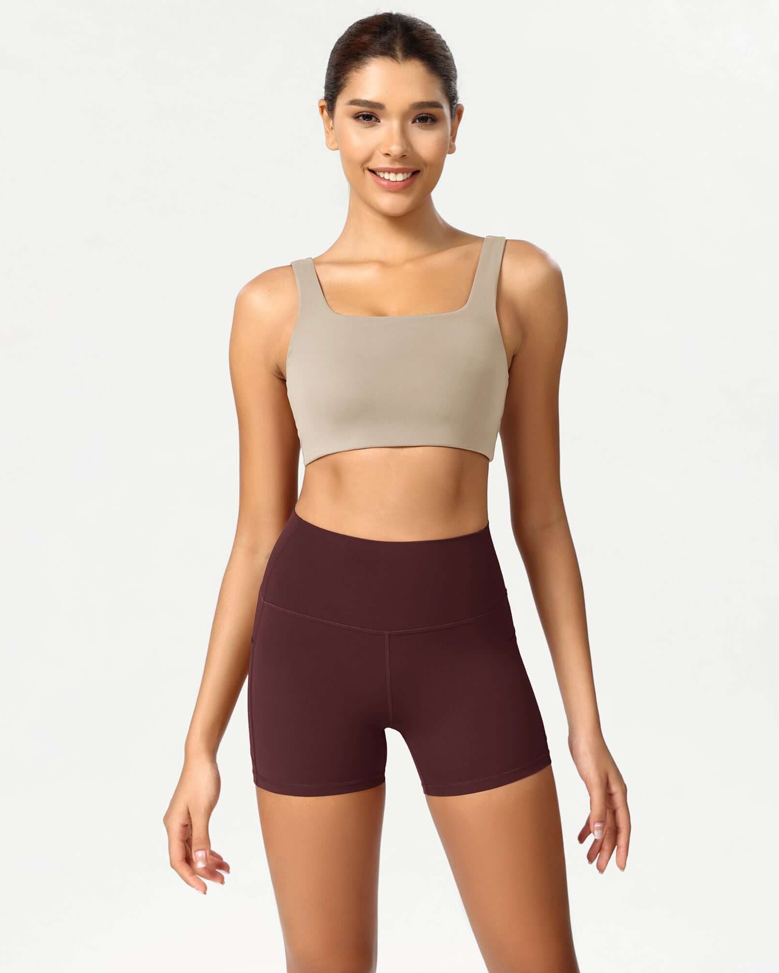ODCLOUD 4 High Waist Lounge Yoga Shorts Burgundy - ododos