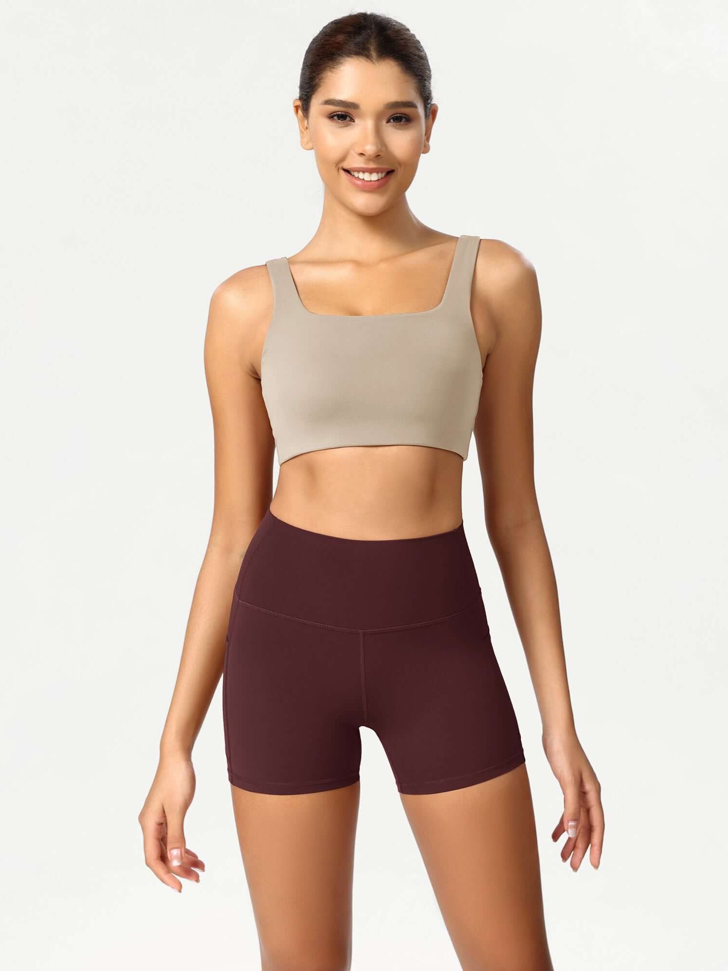 ODCLOUD 4 High Waist Lounge Yoga Shorts Burgundy - ododos