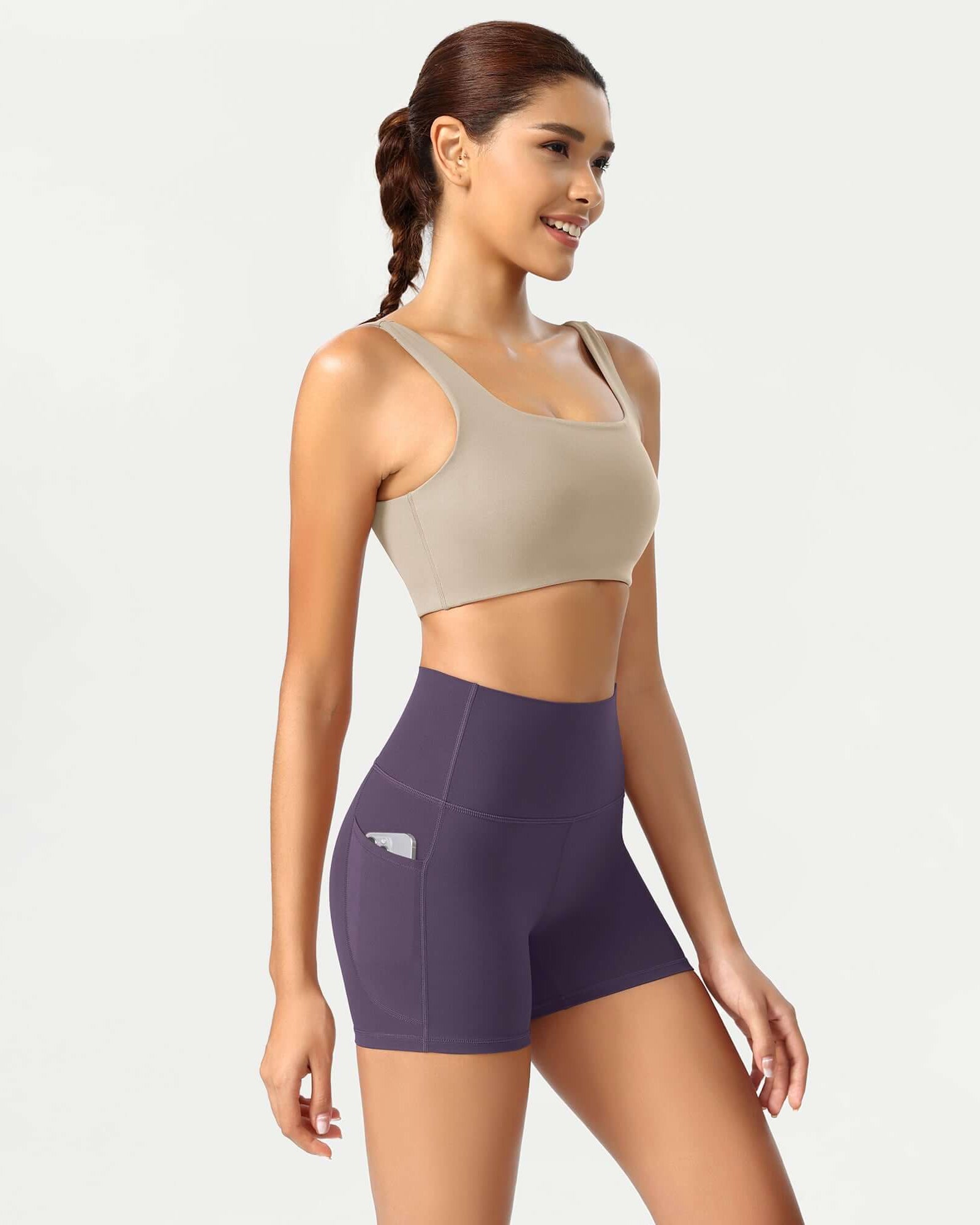 ODCLOUD 4 High Waist Lounge Yoga Shorts Dark Purple - ododos