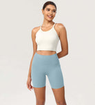 ODCLOUD 6 High Waist Lounge Yoga Shorts Chambray - ododos