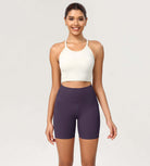ODCLOUD 6 High Waist Lounge Yoga Shorts Dark Purple - ododos