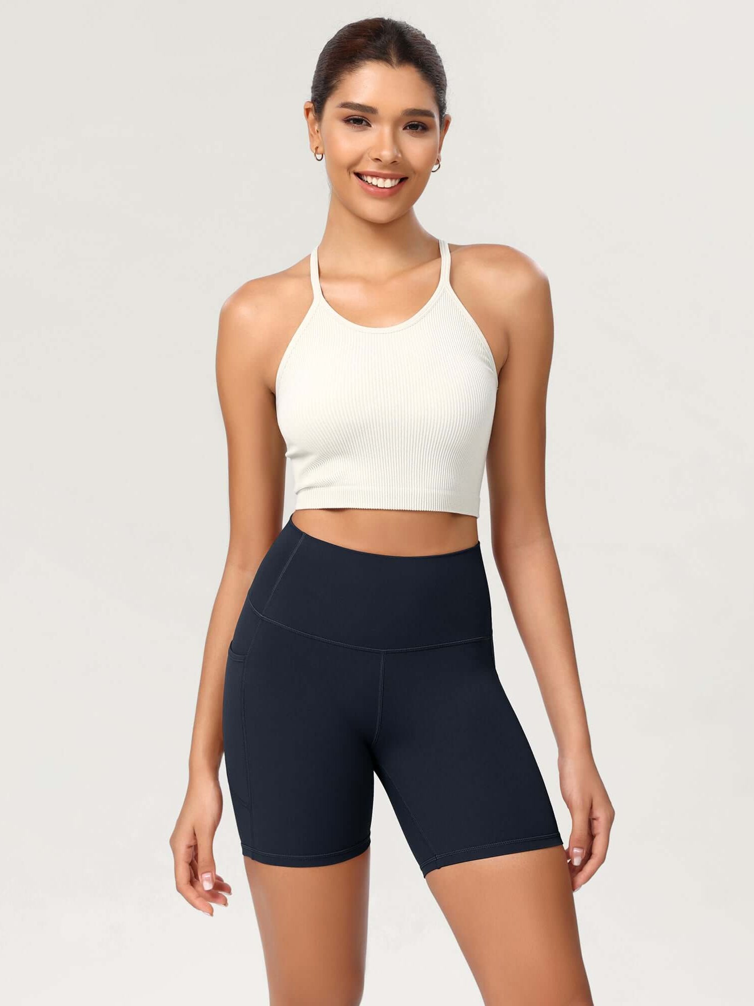 ODCLOUD 6 High Waist Lounge Yoga Shorts Deep Navy - ododos