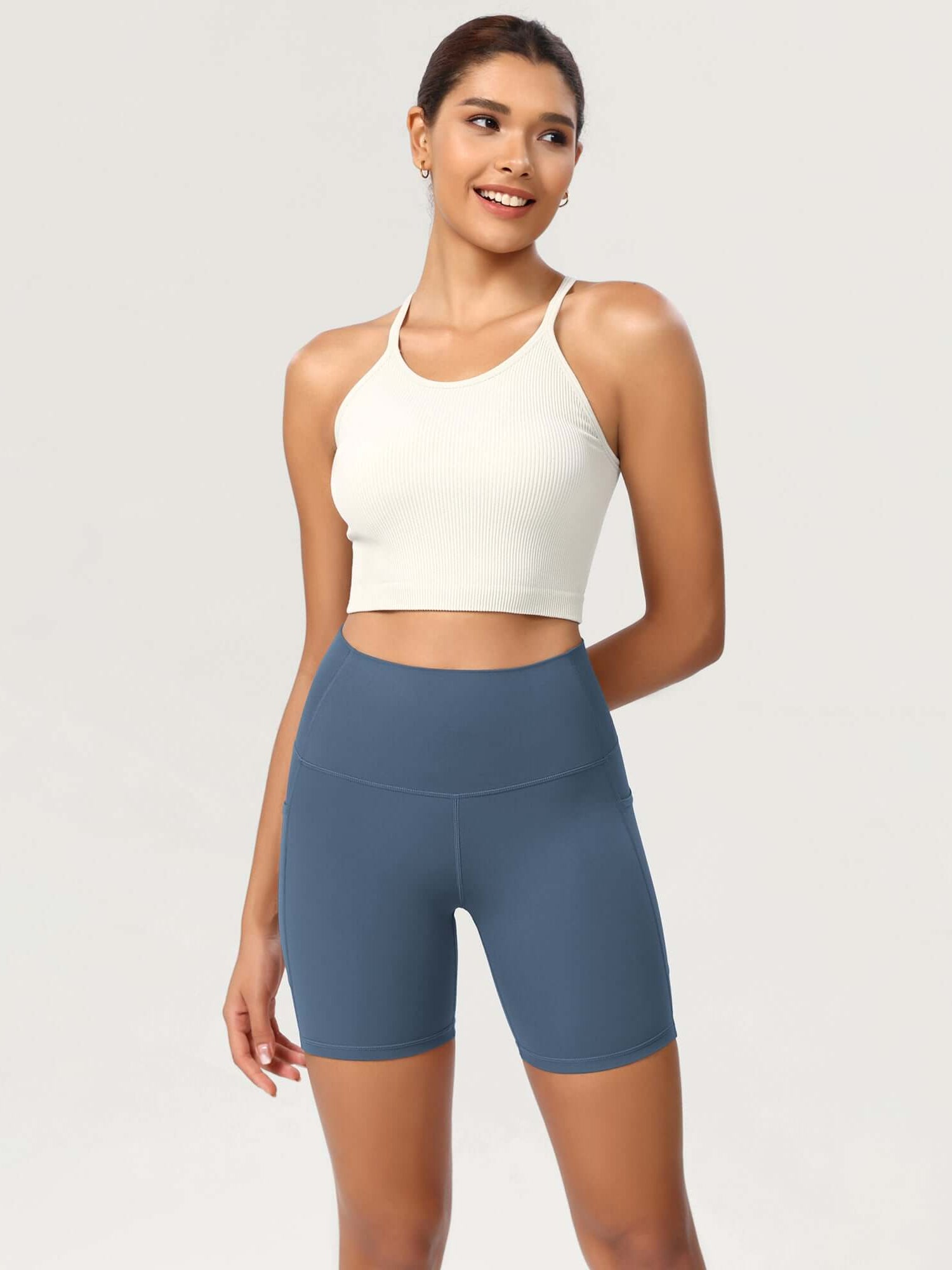 ODCLOUD 6 High Waist Lounge Yoga Shorts Ink Blue - ododos