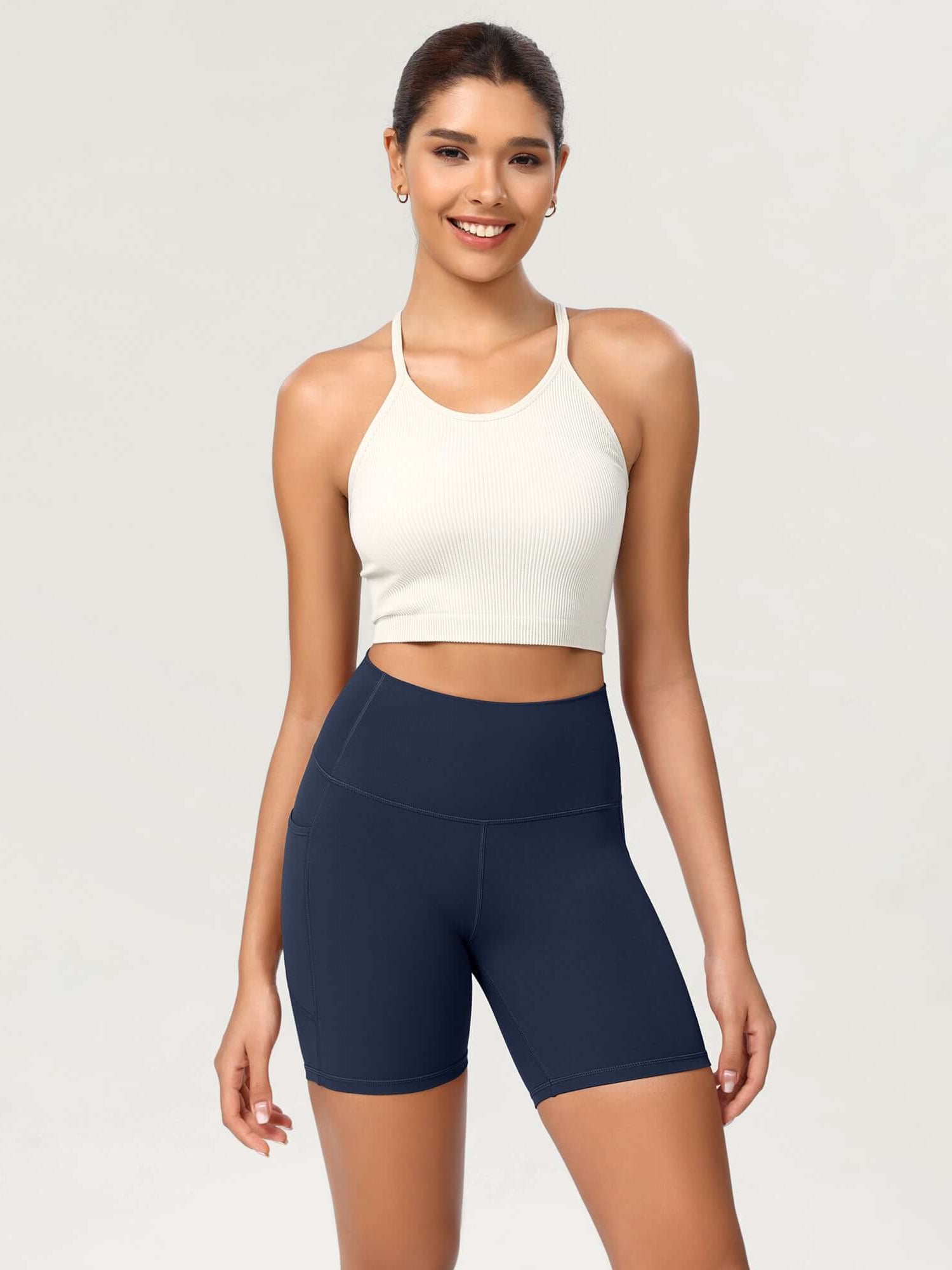 ODCLOUD 6 High Waist Lounge Yoga Shorts Navy - ododos