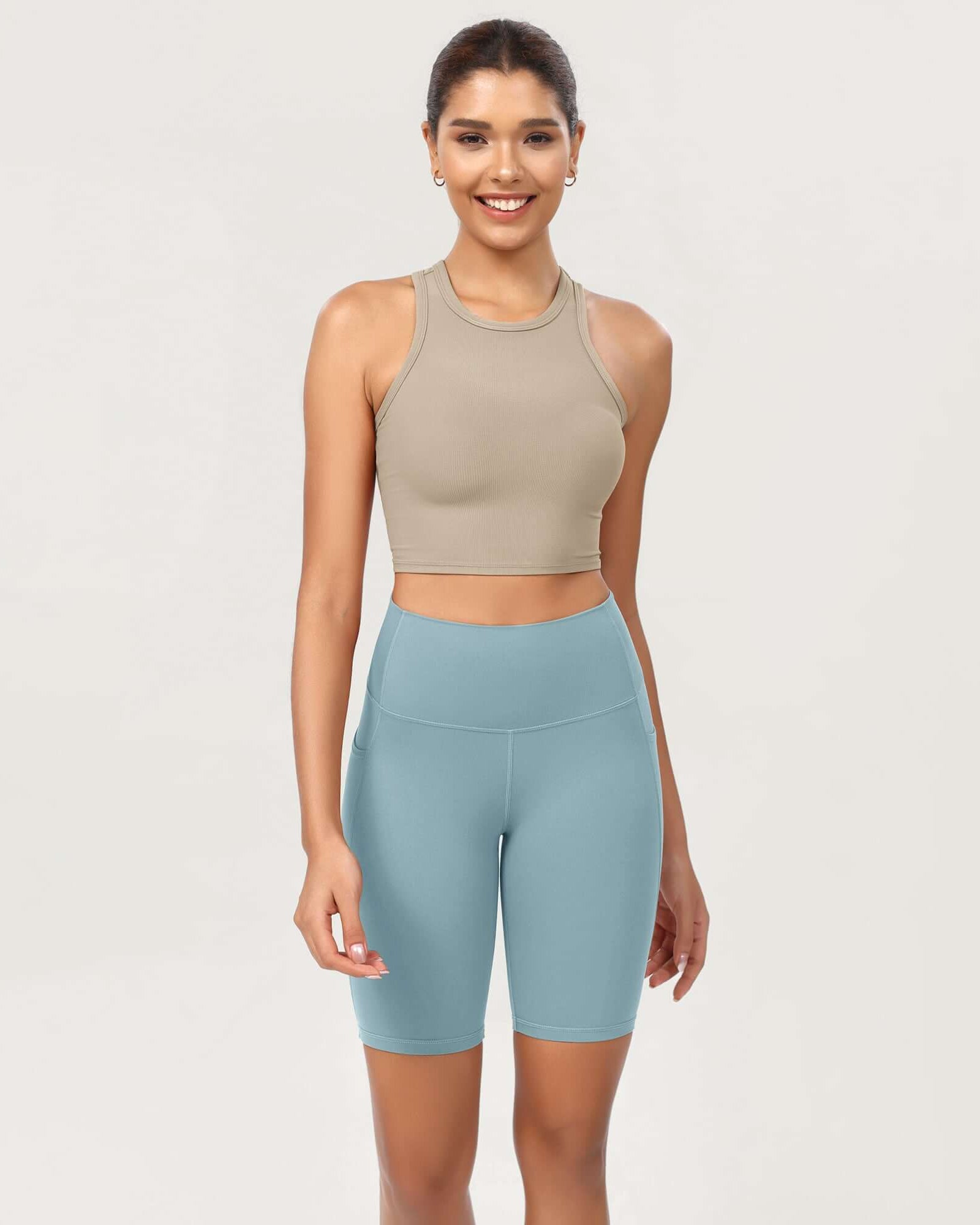 ODCLOUD 8 High Waist Lounge Yoga Shorts Chambray - ododos