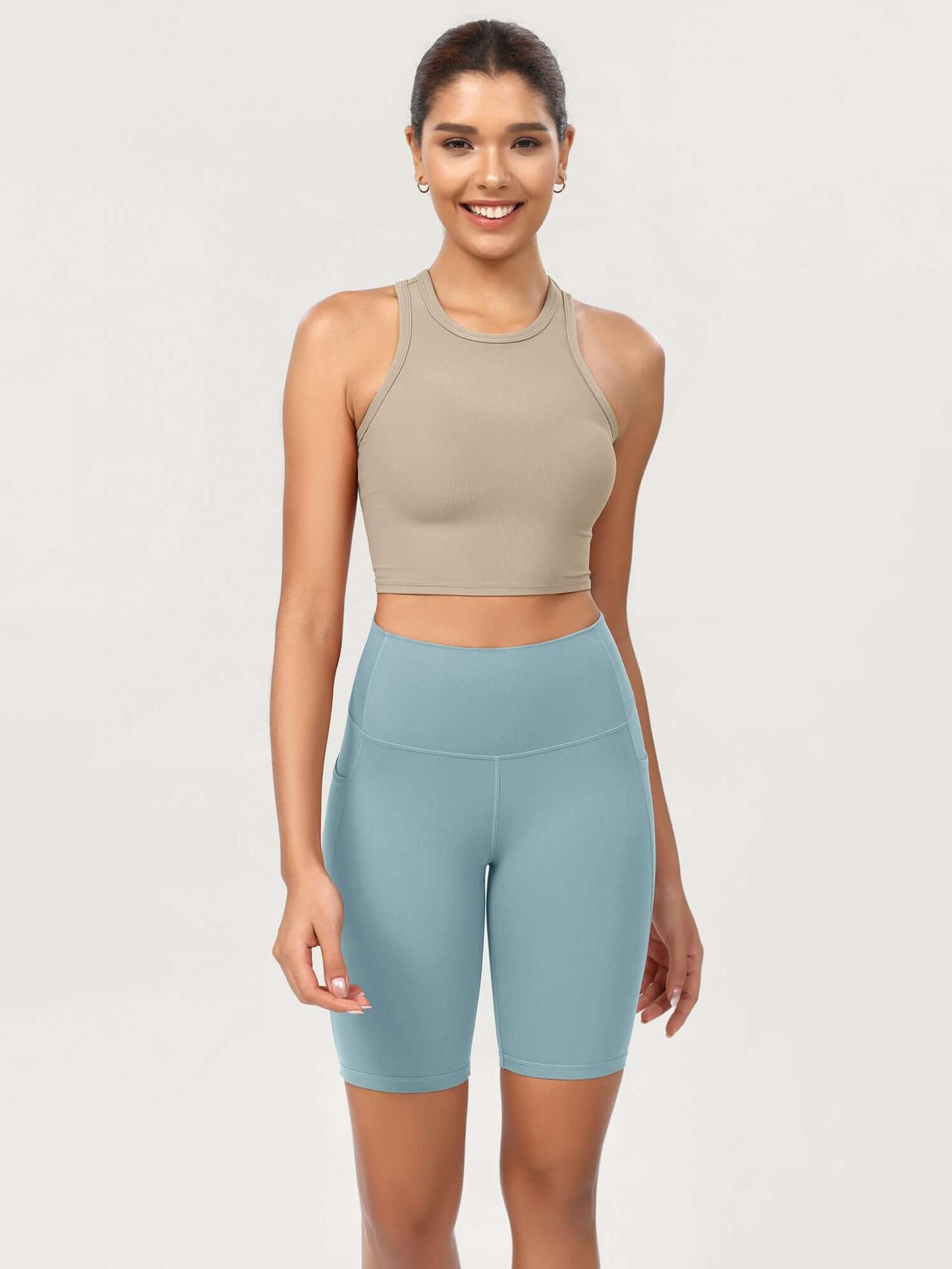 ODCLOUD 8 High Waist Lounge Yoga Shorts Chambray - ododos