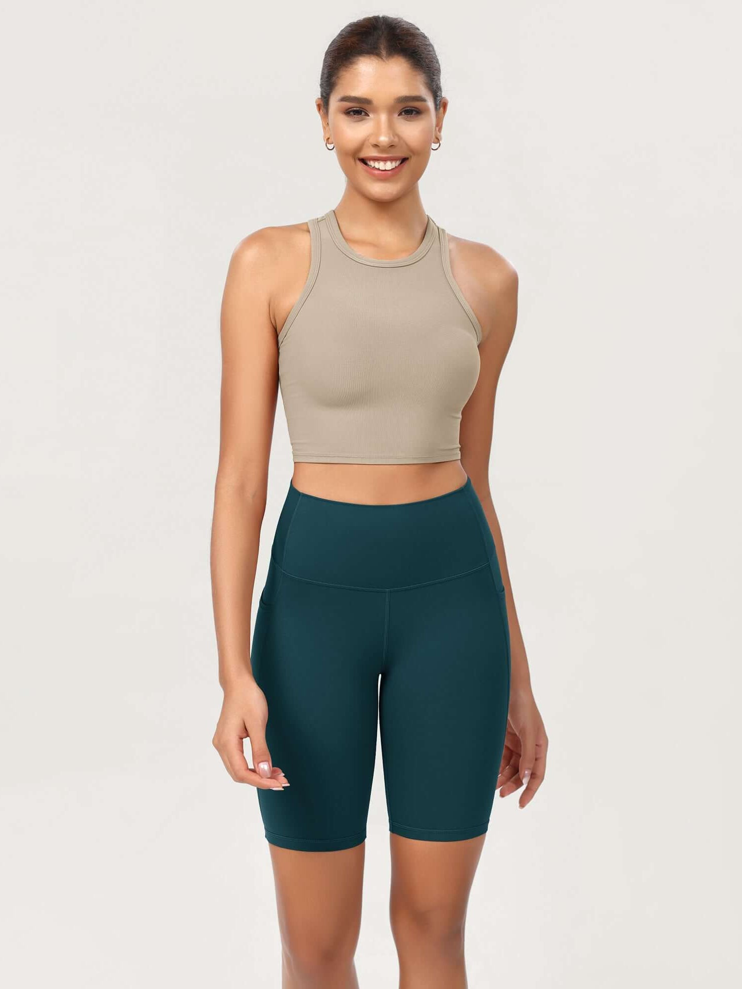 ODCLOUD 8 High Waist Lounge Yoga Shorts Forest Teal - ododos