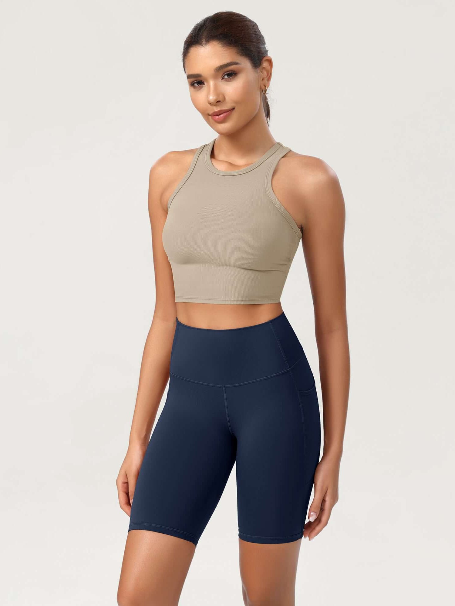 ODCLOUD 8 High Waist Lounge Yoga Shorts Navy - ododos