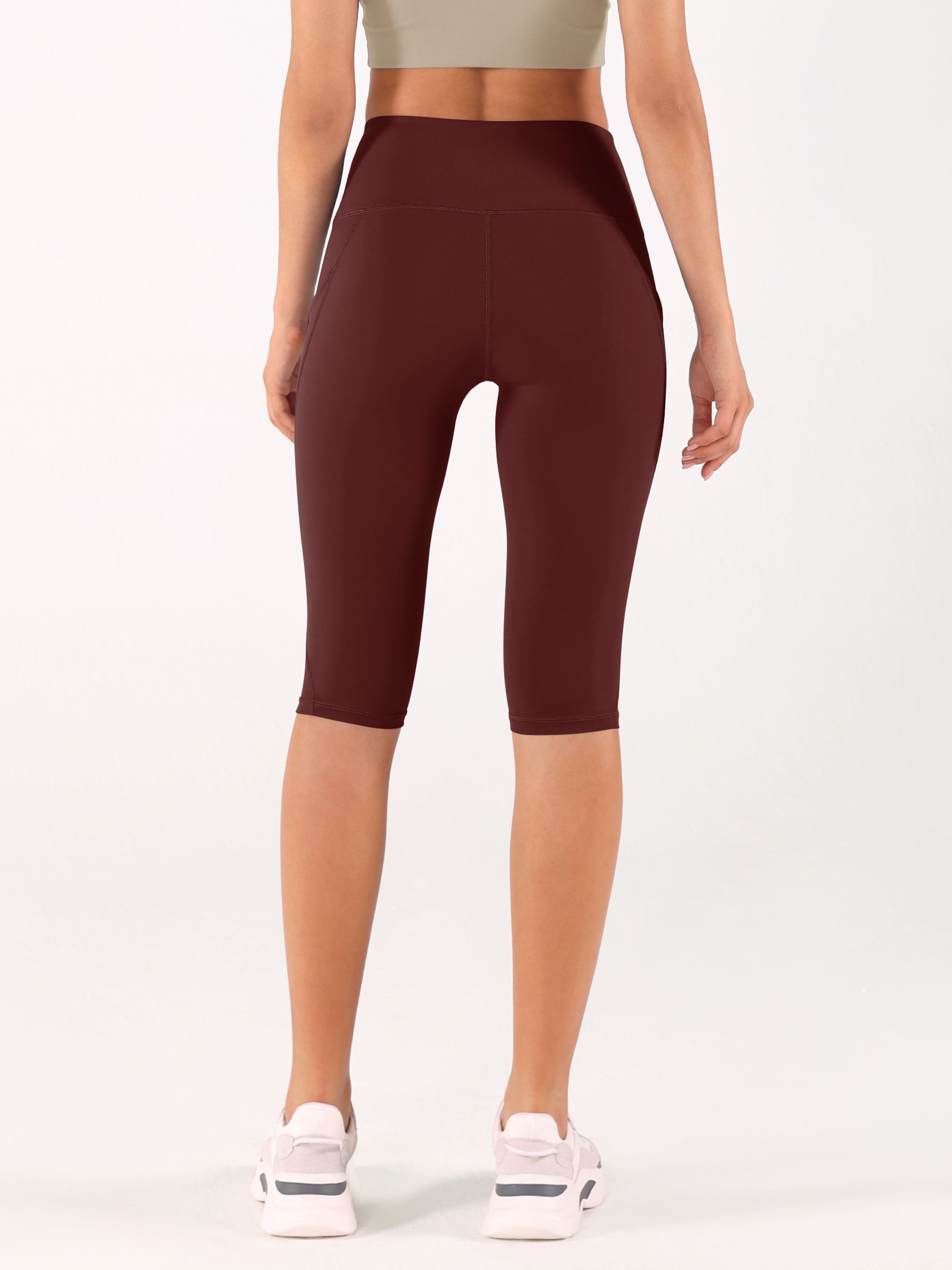 High Waist Knee Length Cropped Leggings - ododos