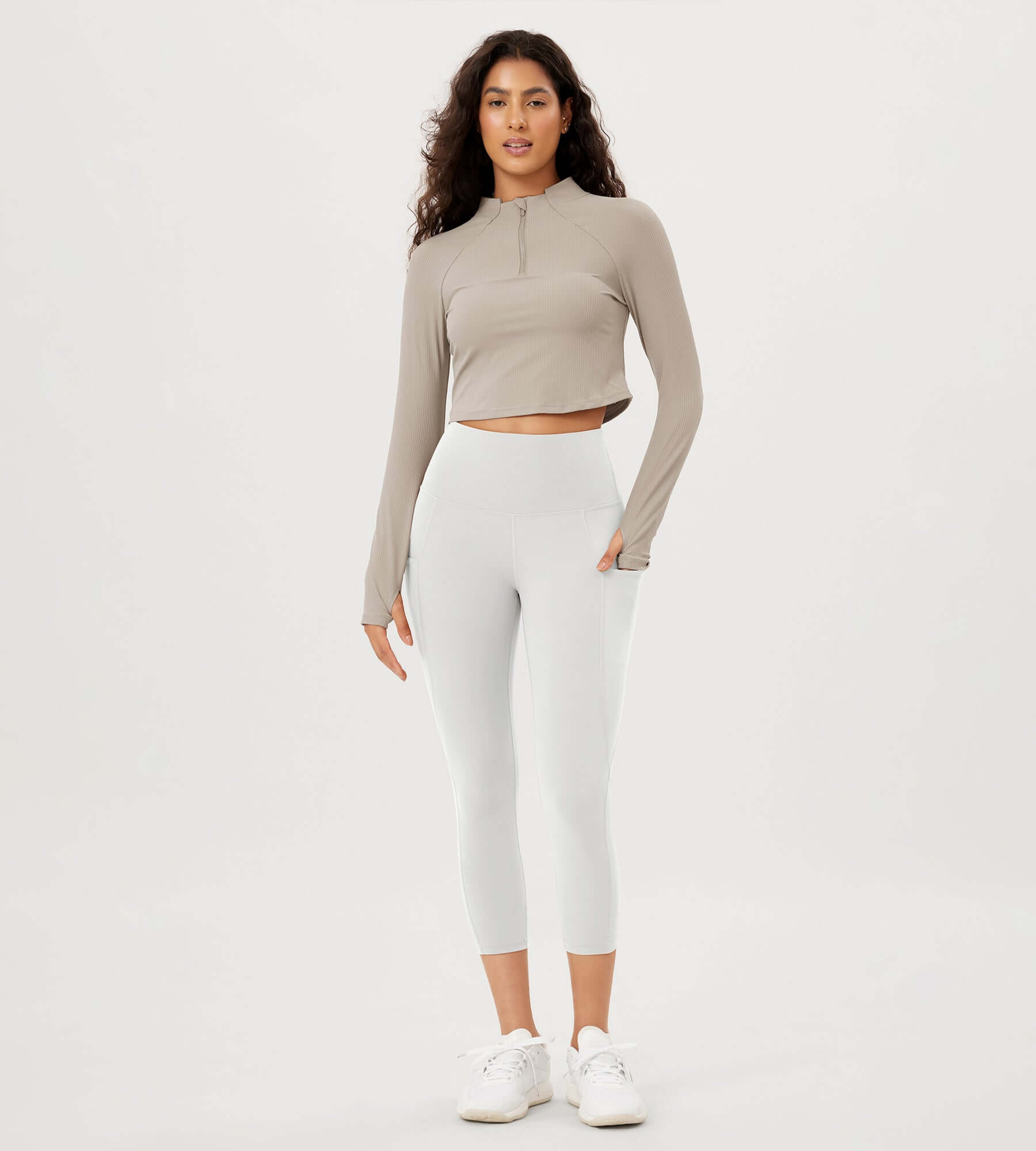 23�High Waisted Tummy Control Through Athletic Yoga Leggings with Pockets - ododos