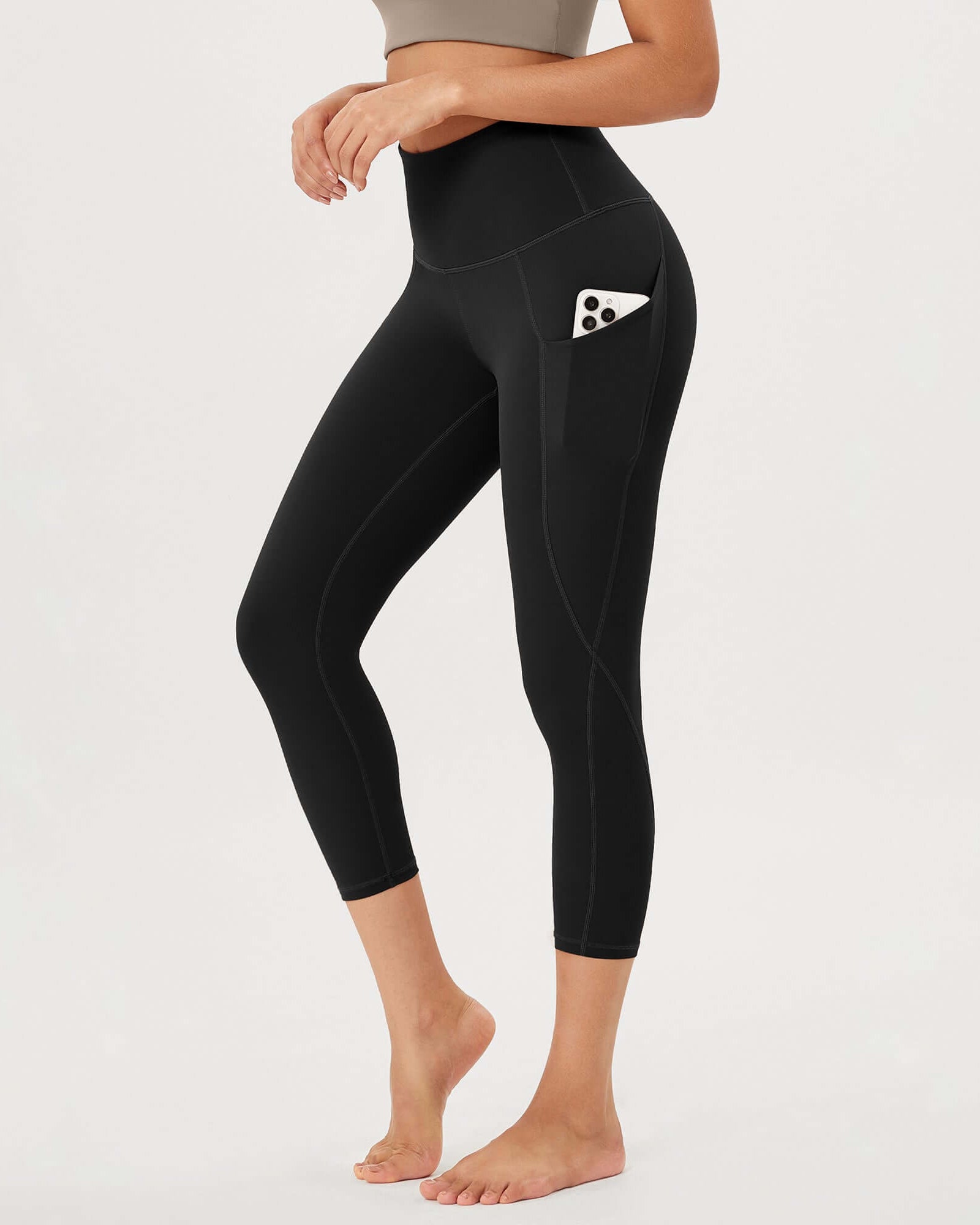 23�High Waisted Tummy Control Through Athletic Yoga Leggings with Pockets - ododos