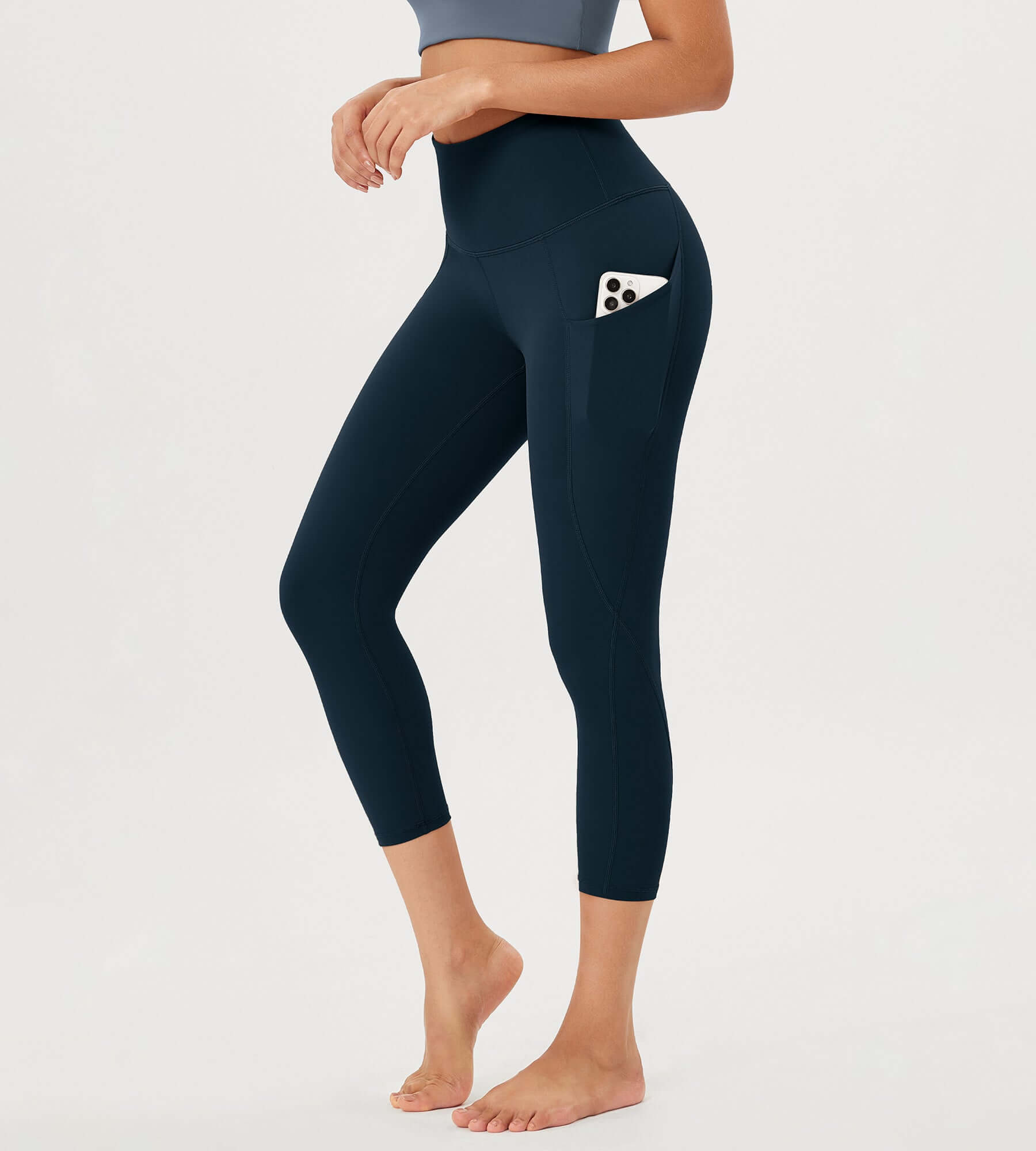 23�High Waisted Tummy Control Through Athletic Yoga Leggings with Pockets - ododos