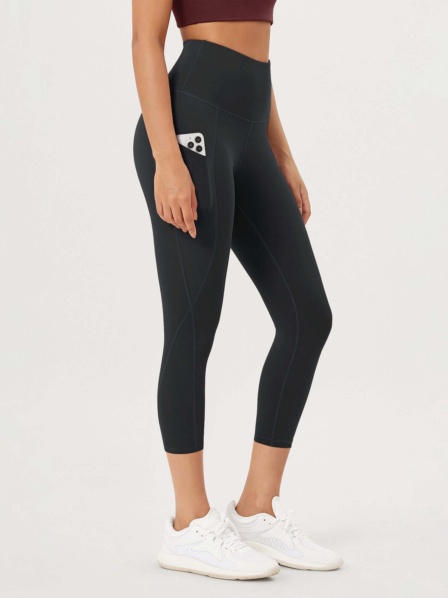 23�High Waisted Tummy Control Through Athletic Yoga Leggings with Pockets - ododos
