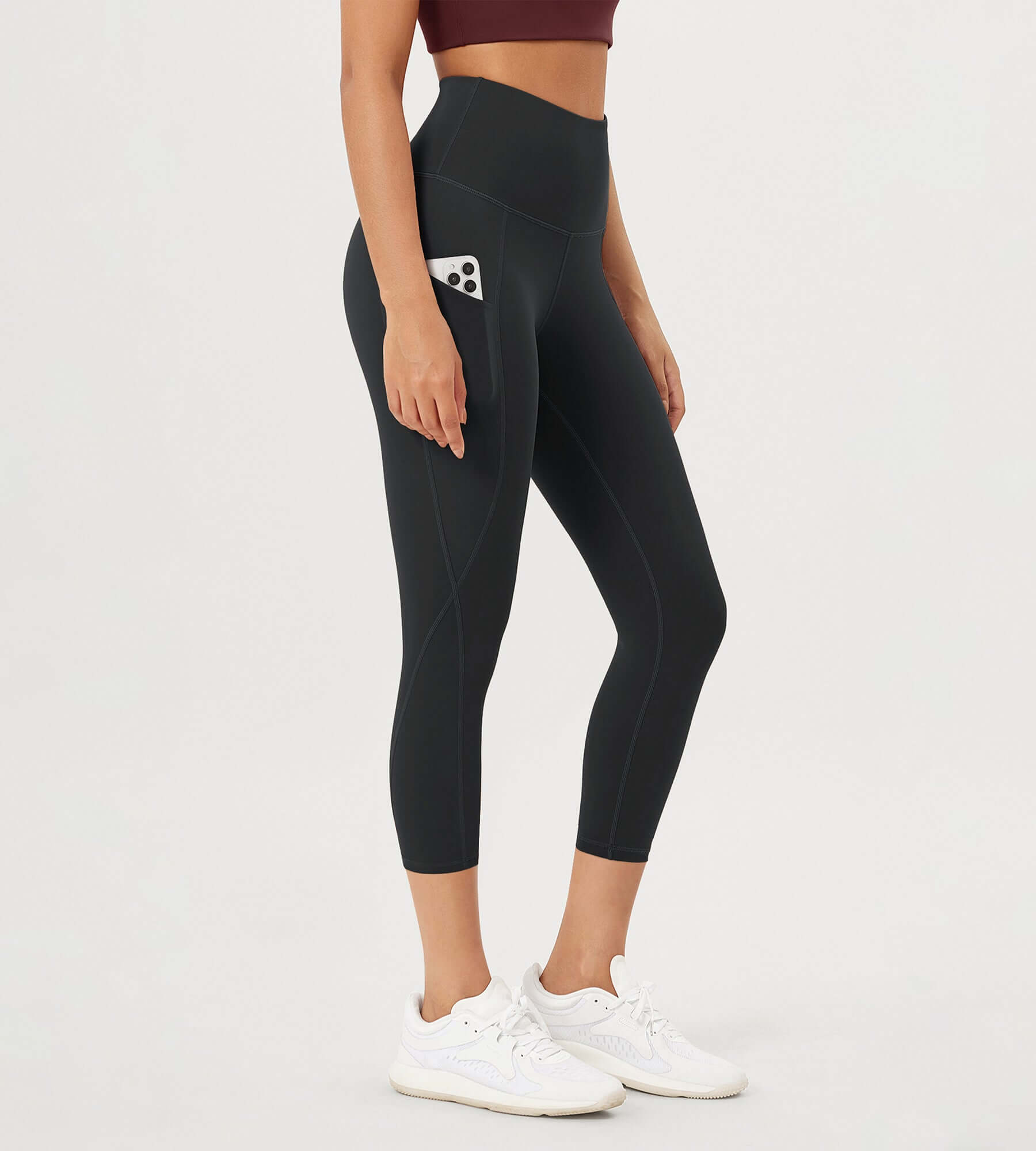 23�High Waisted Tummy Control Through Athletic Yoga Leggings with Pockets - ododos