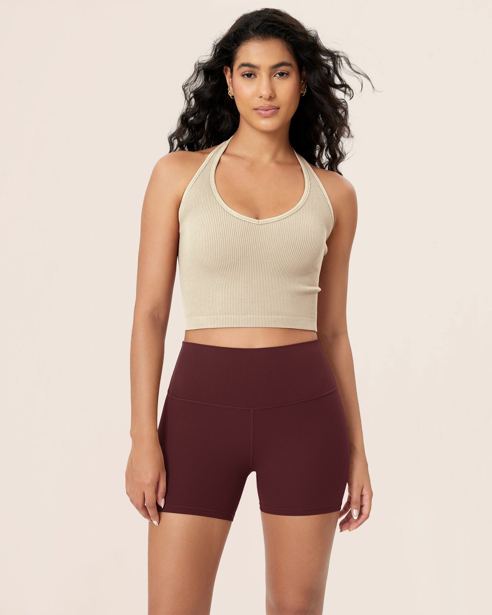 4 ODCLOUD Lounge Yoga High Waist Buttery Soft Biker Shorts Burgundy - ododos