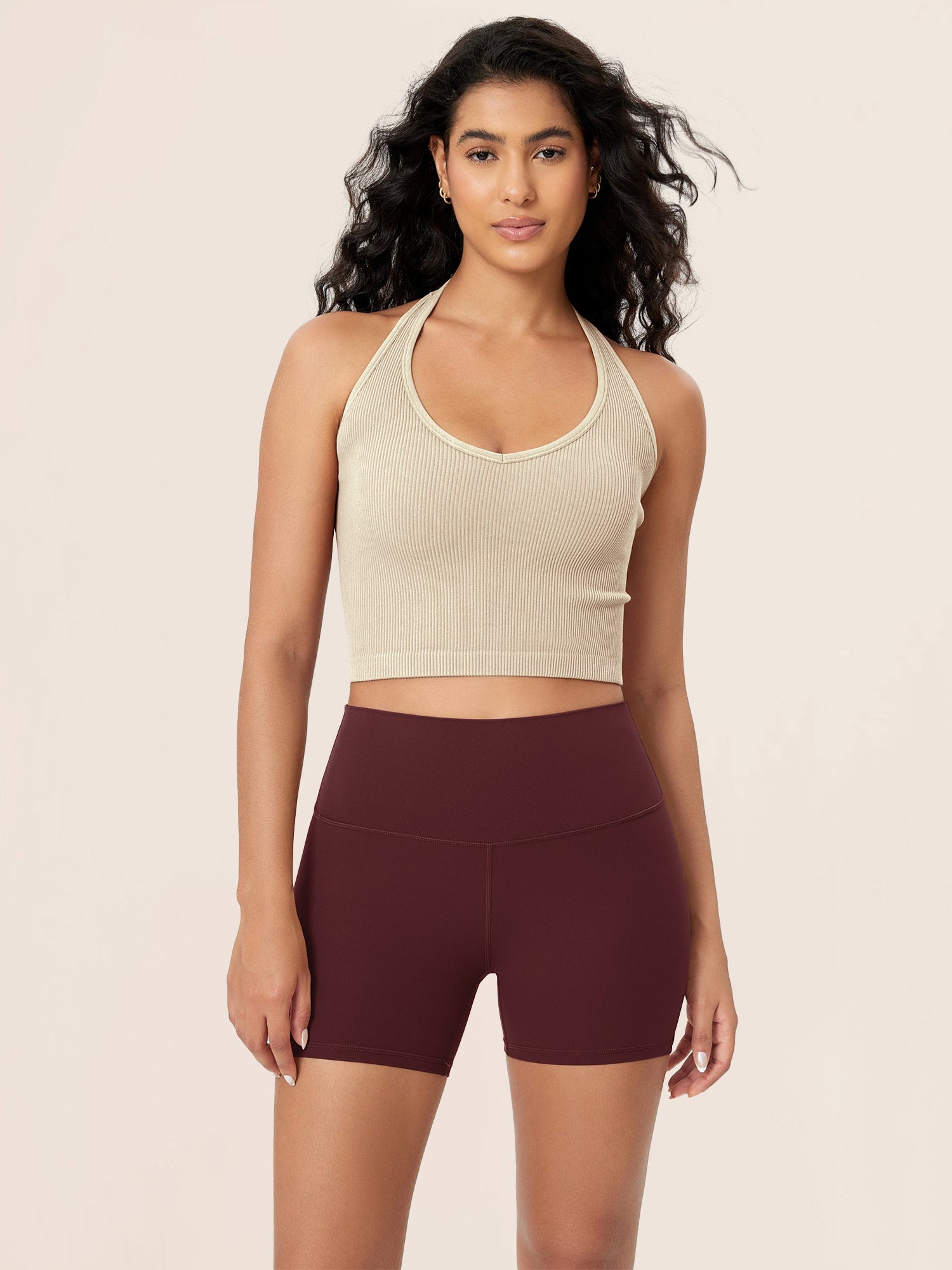 4 ODCLOUD Lounge Yoga High Waist Buttery Soft Biker Shorts Burgundy - ododos