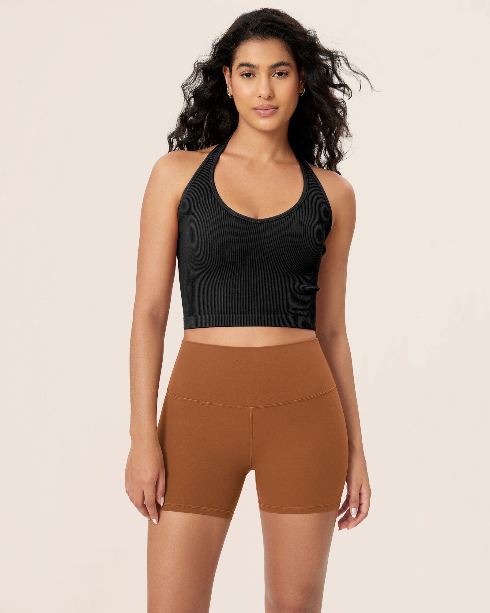 4 ODCLOUD Lounge Yoga High Waist Buttery Soft Biker Shorts Caramel - ododos