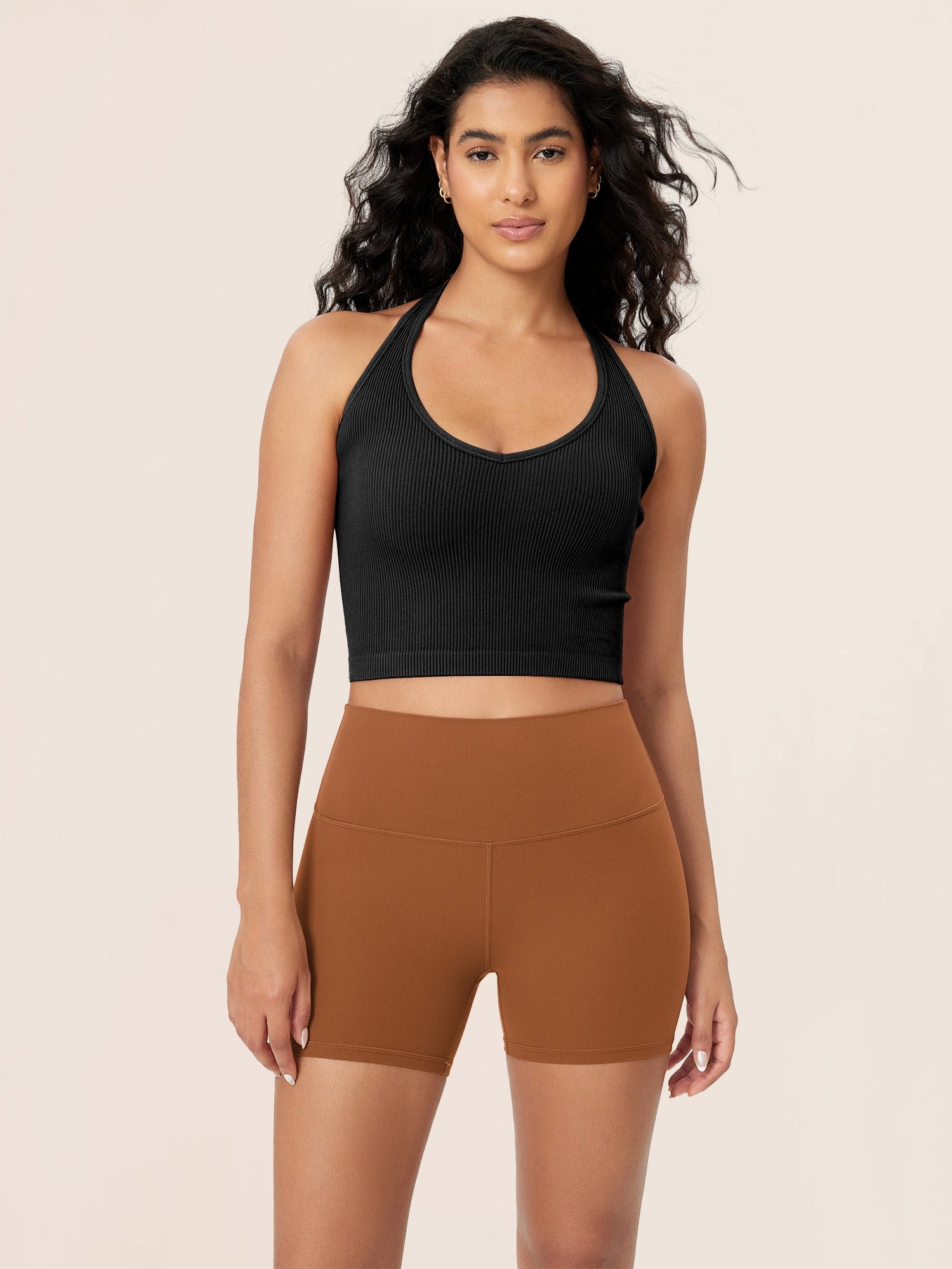 4 ODCLOUD Lounge Yoga High Waist Buttery Soft Biker Shorts Caramel - ododos