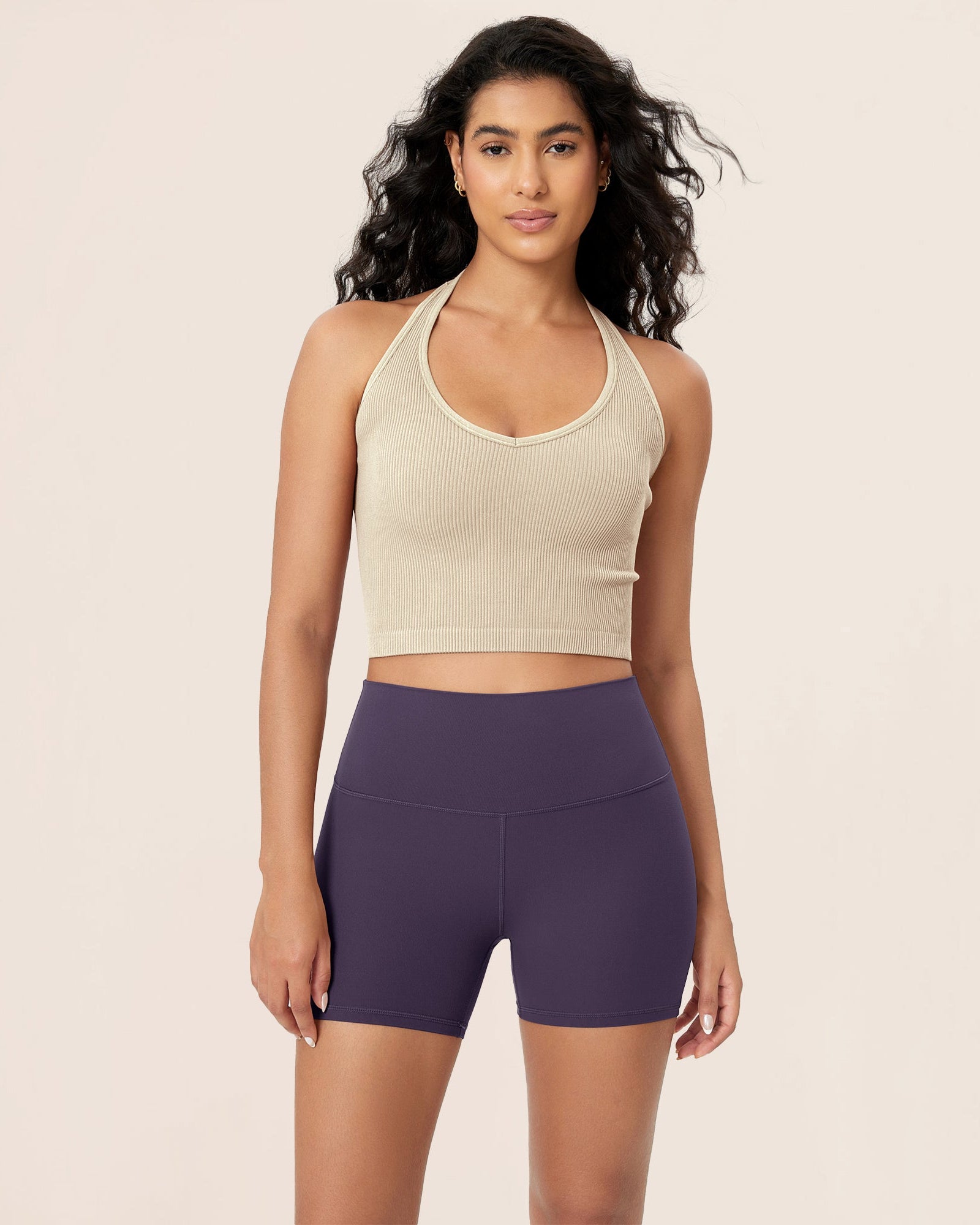 4 ODCLOUD Lounge Yoga High Waist Buttery Soft Biker Shorts Dark Purple - ododos