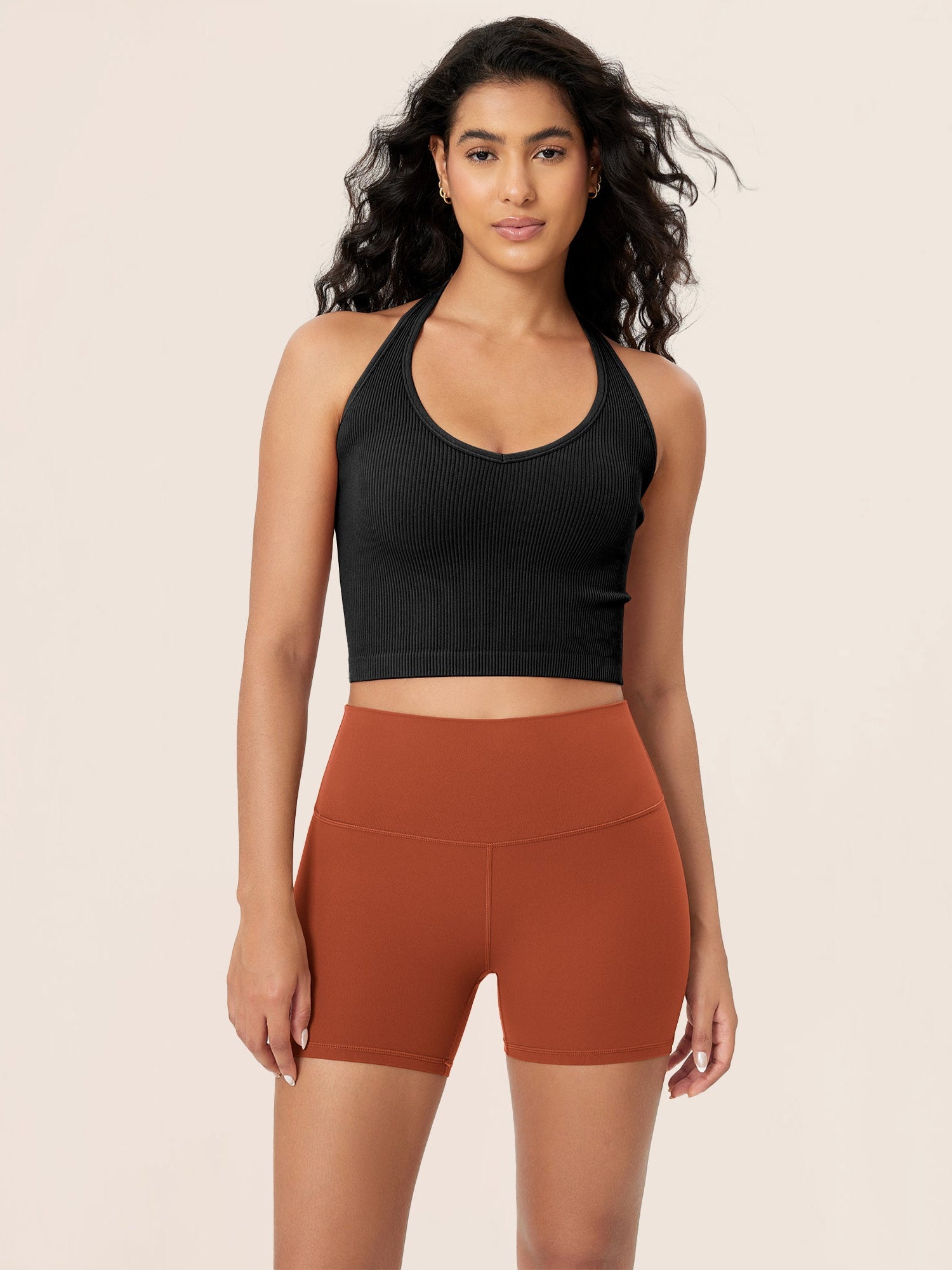 4 ODCLOUD Lounge Yoga High Waist Buttery Soft Biker Shorts Orange Rust - ododos