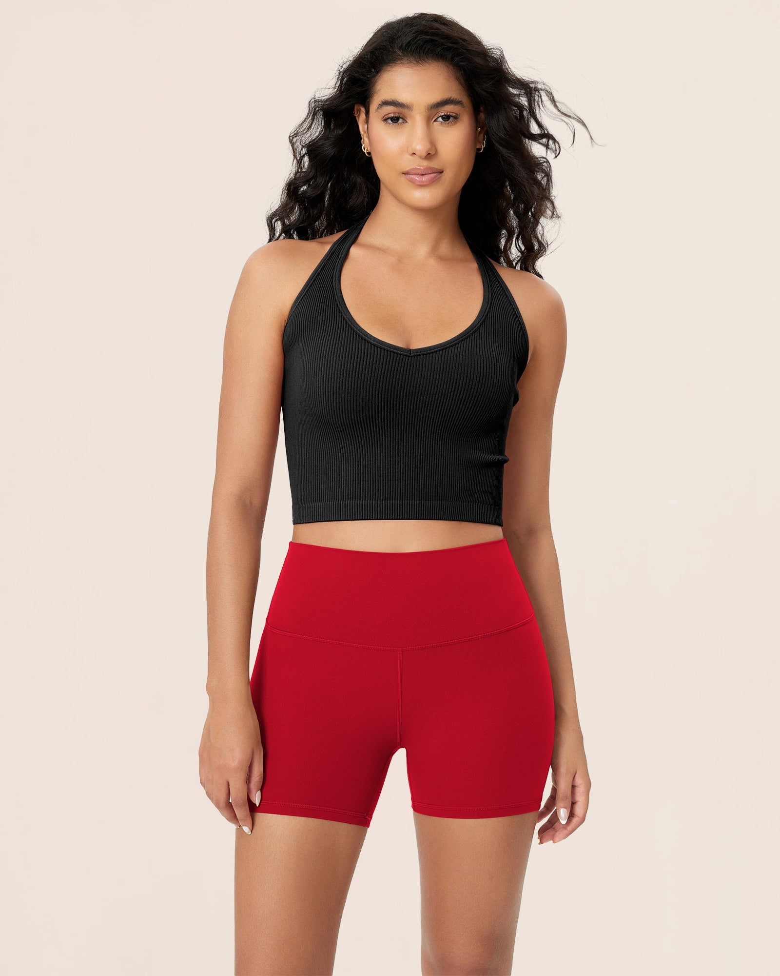 4 ODCLOUD Lounge Yoga High Waist Buttery Soft Biker Shorts Red - ododos