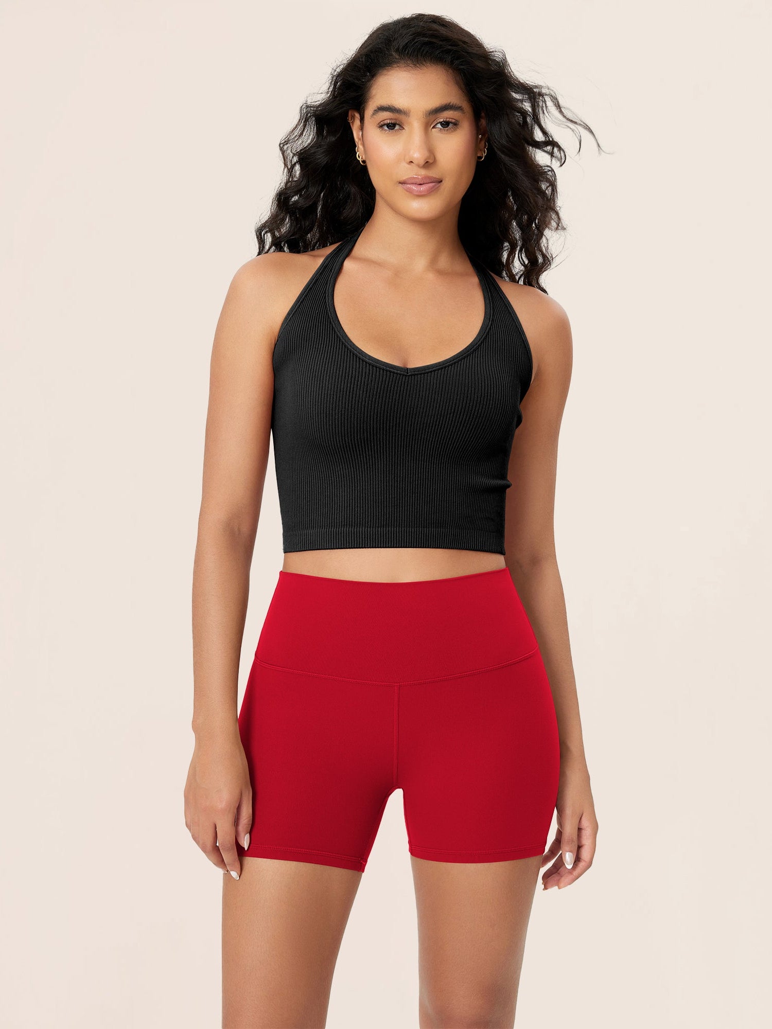 4 ODCLOUD Lounge Yoga High Waist Buttery Soft Biker Shorts Red - ododos