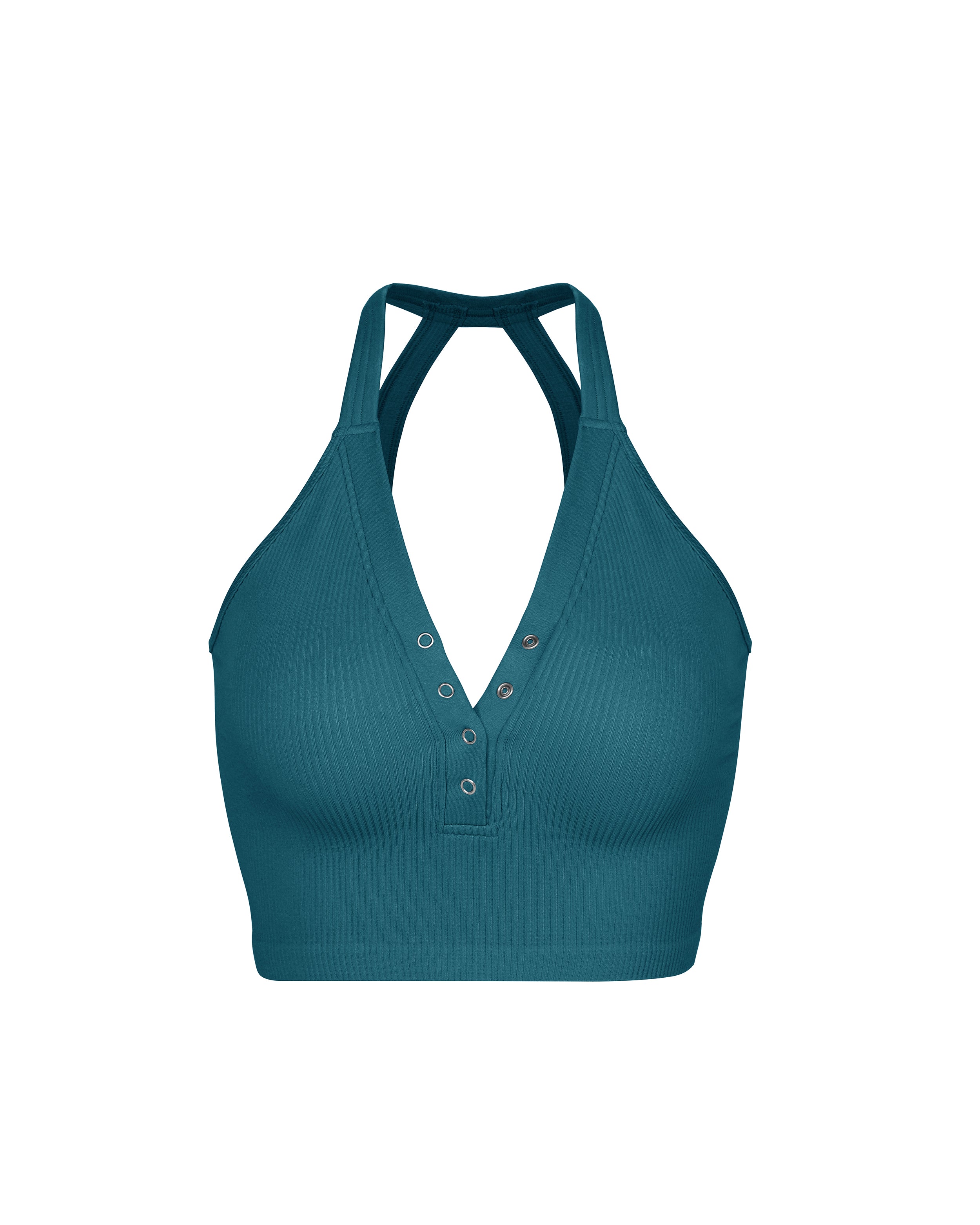 2-Pack Seamless Henley Crop Tops - ododos