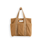 29L Oversized Canvas Tote Large Capacity Open Top Shoulder Bag Khaki - ododos