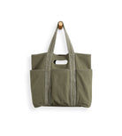 29L Oversized Canvas Tote Large Capacity Open Top Shoulder Bag Olive Green - ododos