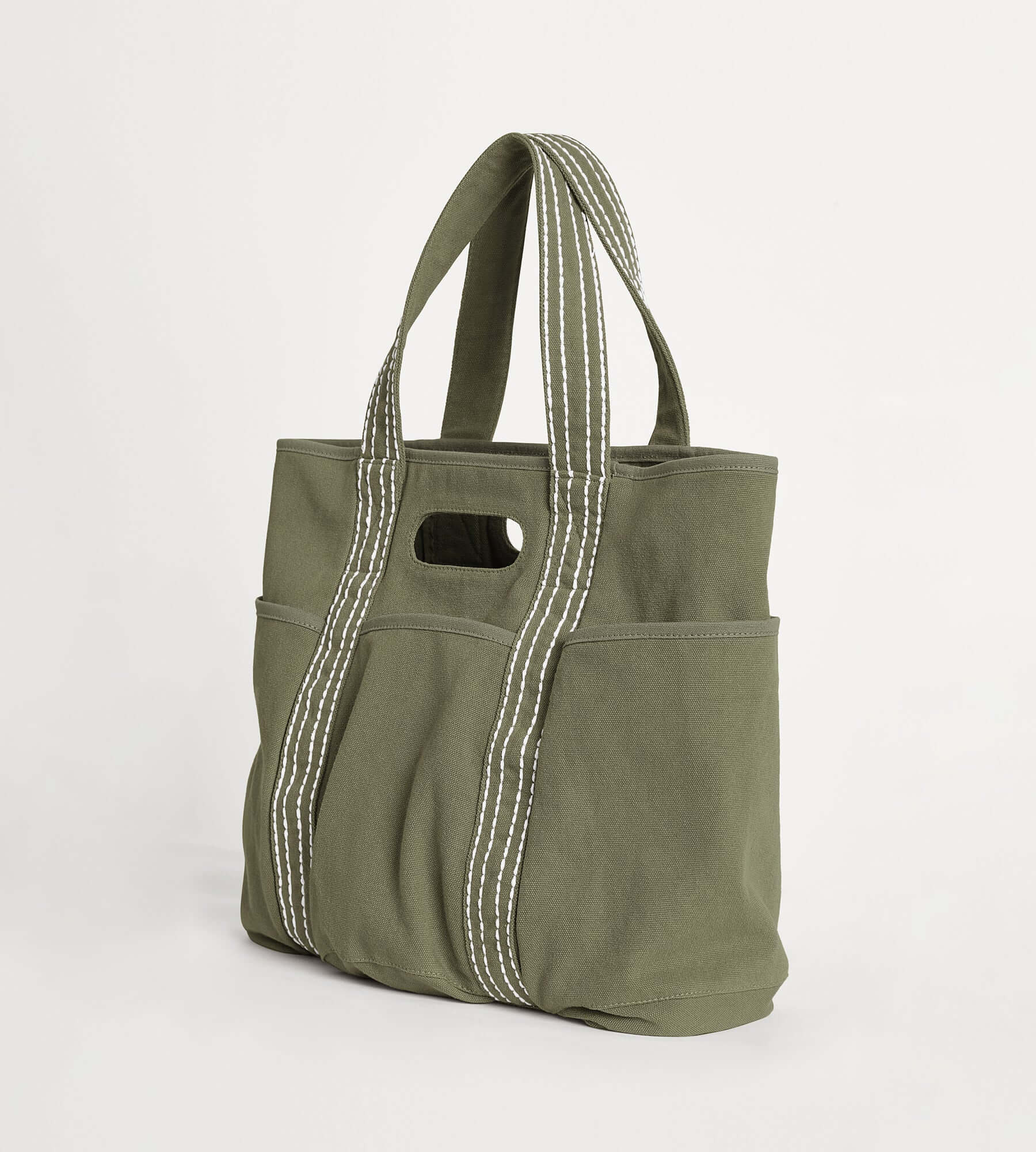 29L Oversized Canvas Tote Large Capacity Open Top Shoulder Bag - ododos