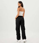 Stretch Woven Relaxed Cargo Cinchable Hems Casual Sweatpants with Pockets - ododos