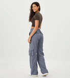 Stretch Woven Relaxed Cargo Cinchable Hems Casual Sweatpants with Pockets - ododos