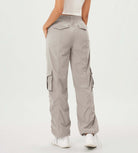 Stretch Woven Relaxed Cargo Cinchable Hems Casual Sweatpants with Pockets - ododos