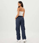 Stretch Woven Relaxed Cargo Cinchable Hems Casual Sweatpants with Pockets - ododos