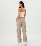 Stretch Woven Relaxed Cargo Cinchable Hems Casual Sweatpants with Pockets - ododos