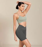 Cloud Feeling Halter Padding Sports Bra Lime Stone - ododos